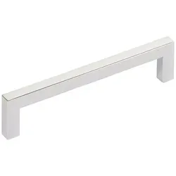 SO-TECH® Möbelgriff Stangengriff E8, aus echt Edelstahl, Profil eckig 10x10 mm (1-St), glänzend poliert, Bohrlochabstand 128 mm, mit Schrauben silberfarben Bohrlochabstand: 128 mm | 1 cm x 13.8 cm x 3.2 cm
