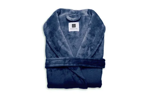 ZO! HOME Bademantel Größe L - Indigo Blue - Bademäntel für Herren, aus 100% Polyester, feuchtigkeitsregulierend und atmungsaktiv für hohen Komfort. Ideal für entspannte Momente zu Hause.