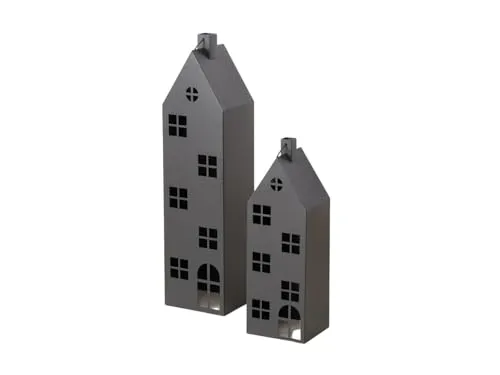 BOLTZE GRUPPE GmbH Kerzenlaterne Alba - 2er Set - Nussknacker - Stilvolle Laterne im Haus-Design, ideal für stimmungsvolle Beleuchtung und gemütliche Atmosphäre.