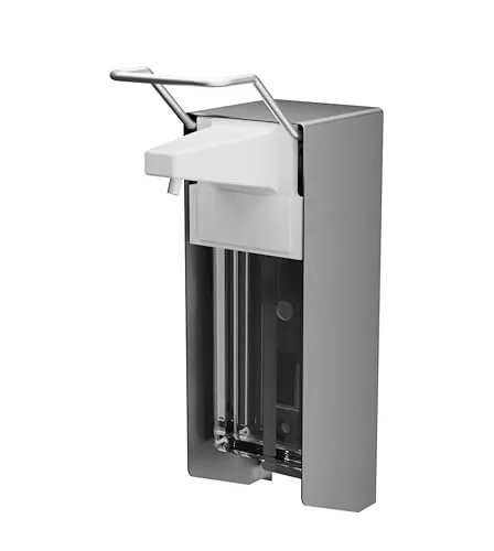 Ophardt Original Eurospender ingo-Man® Classic 500 ml - Hochwertiger Seifenspender aus mattsilber eloxiertem Aluminium für Wandmontage, hygienischer Edelstahl-Bedienhebel und einstellbare Dosiermenge für optimale Hygiene.