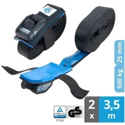 valonic DOLPHIN Spanngurte 2x 3,5m - Zubehör für Autoanhänger: Robuste Klemmschloss-Spanngurte mit TÜV-GS-Zulassung, ideal für die sichere Befestigung von SUP Boards oder Kajaks, bis 500kg belastbar.