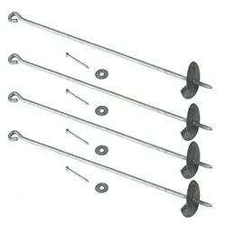 Gartenpirat Schaukelanker Bodenanker 4er Set - Stabile und langlebige Anker für sichere Verankerung von Schaukeln und Spieltürmen. Einfach im Boden eindrehen, aus feuerverzinktem Stahl für hohe Robustheit. Maße: 10 cm x 60 cm.