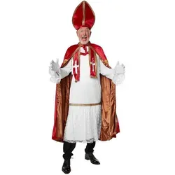 dressforfun Kostüm Herrenkostüm St. Nikolaus-Set dunkelrot - Feierliches St. Nikolaus-Set für Herren aus glänzendem Samt mit goldenen Akzenten. Ideal für Weihnachtsfeiern, sorgt für einen eleganten Auftritt und hohen Tragekomfort.