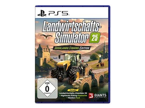 Landwirtschafts-Simulator 25: Highlands Fishing Edition für PS5 - Konsolen-Spiel mit Hauptspiel und Erweiterung für Aquakultur, 26 Feldfrüchte, über 400 Maschinen und 4 abwechslungsreiche Karten für ein fesselndes Farming-Erlebnis.