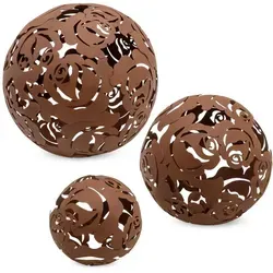 Spetebo Metall Rostkugeln 3er Set - Deko Gartenkugeln in Rost-Optik - Gartenkugeln im 3er Set (20/15/10 cm), aus Metall in eleganter Rost-Optik, ideal für Blumenbeete oder als stilvolle Wohnungsdekoration.