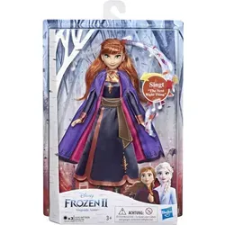 Hasbro - Disney Frozen: Singende Anna Puppe - Anzieh- & Modepuppen, mit leuchtendem Kleid und Gesang aus Die Eiskönigin 2. Perfekt für fantasievolles Spiel, ab 3 Jahren geeignet.