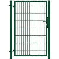 Gebr. Werth Gartentor Metall Zauntor 100x120 cm in Moosgrün - Robustes Metall-Gartentor für einen sicheren Zugang. Inklusive Zylinderschloss und 3 Schlüsseln, ideal für den Außenbereich.