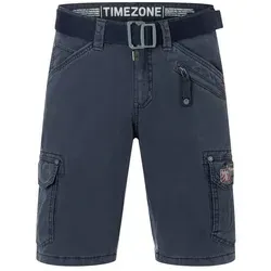 Timezone Cargoshorts für Herren - Dunkelblau, Größe W31 - Herren Plussize Cargoshorts im Regular Fit, aus 98% Baumwolle für hohen Tragekomfort. Mit praktischen Cargotaschen und abnehmbarem Gürtel, ideal für Freizeit und Outdoor-Aktivitäten.