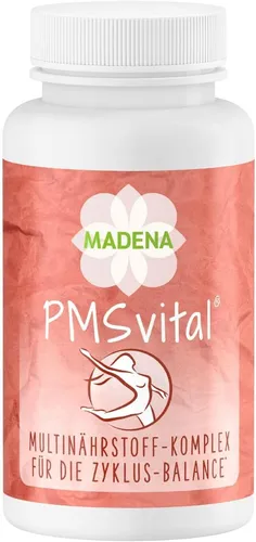 MADENA PMSvital 60 PMS Kapseln für Frauen aus 11 natürlichen Vitaminen Vegan