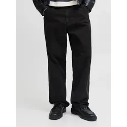 Jack & Jones 5-Pocket-Hose JPSTALEX EMBER WORKER PANT LN schwarz 33 - Herren-Stoffhose im relaxed fit, aus 100% Baumwolle, pflegeleicht und modisch, ideal für lässige Outfits.