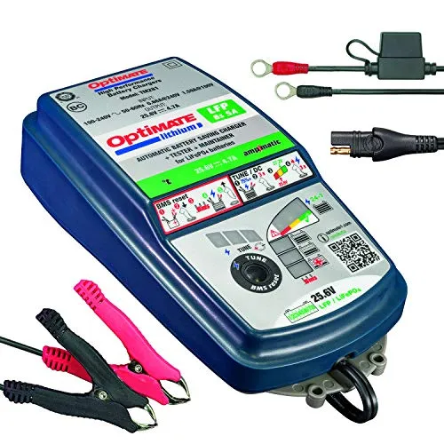 Optimate Lithium 8s 5A 24V Batterieladegerät – Professionelles LiFePO4/LFP 25,6V/26,4V Lade- & Erhaltungsgerät – Automatisches 10-Stufen-Programm, SafeT-Start & Tune-Modus – Robust & Wetterfest
