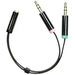 Deltaco Headset Adapter 3.5mm 0,1 Meter Schwarz