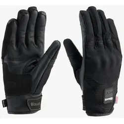 Blauer Splash Motorradhandschuhe, schwarz, Größe M für Männer - Kompakte Motorradhandschuhe aus Rindsleder mit atmungsaktivem Nylongewebe. Robuste TPU-Fingerknöchel bieten zusätzlichen Schutz. Ideal für den Fahrspaß bei jedem Wetter.