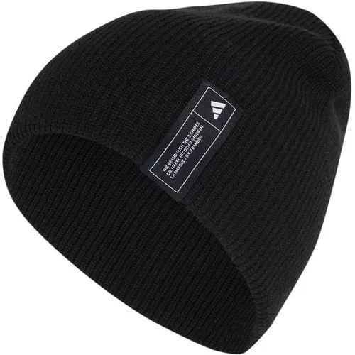adidas Unisex Essentials Beanie, Black/White, M - Mütze aus 100 % Polyacryl, glatt gestrickt für optimalen Tragekomfort und Stil, ideal für kalte Tage.
