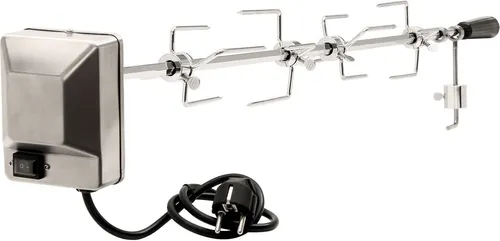 BBQ-Toro Grillspieß Set 100 cm - Grillspieße für perfekte Rotisserie, inkl. leistungsstarkem Edelstahl-Motor und 4 Fleischnadeln für müheloses Grillvergnügen.