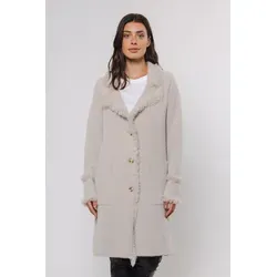 Rino & Pelle Longstrickjacke CATENA mit Fransendetails und Knöpfen beige XS (34)