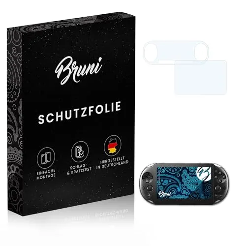 Bruni Schutzfolie kompatibel mit Sony PlayStation Vita Slim Folie, glasklare Displayschutzfolie (2er Set)