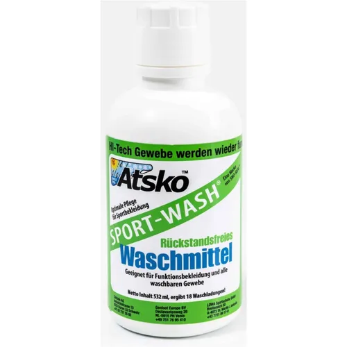 Atsko Waschmittel 'Sport-Wash' 532 ml | Ideal für Sportbekleidung - Waschmittel für Handwäsche und Waschmaschine, entfernt Gerüche und Schmutz effektiv, besonders geeignet für Sport- und Outdoor-Bekleidung.
