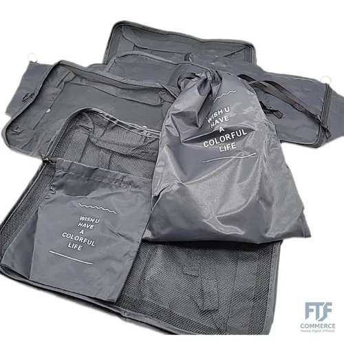 Koffer Organizer Set - Packing Cubes für Reise - Praktisches 8-teiliges Set mit Kleidertaschen und Schuhbeuteln, ideal zur optimalen Organisation Ihres Koffers für stressfreies Reisen.