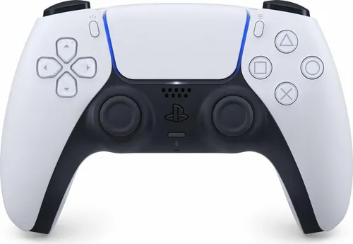 PlayStation 5 Wireless-Controller "DualSense" - weiß schwarz, innovative haptische Technologie für ein immersives Spielerlebnis