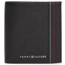 Tommy Hilfiger TH Central Geldbörse Leder 9 cm schwarz - Elegante Tommy Hilfiger Geldbörse aus hochwertigem Leder, kompakt und stilvoll für jeden Anlass. Ideal für die sichere Aufbewahrung Ihrer Karten und Bargeld.