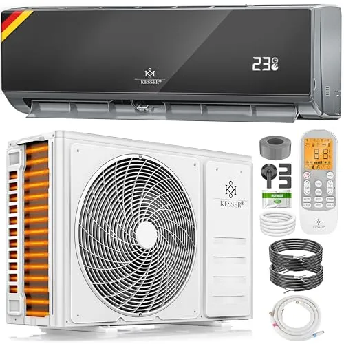 KESSER Split-Klimagerät 12000 BTU - WiFi/App-Funktion - Klimagerät mit 12000 BTU/h, energieeffizient A++ zum Kühlen und Heizen. Steuern Sie bequem per App für optimalen Komfort zu Hause.