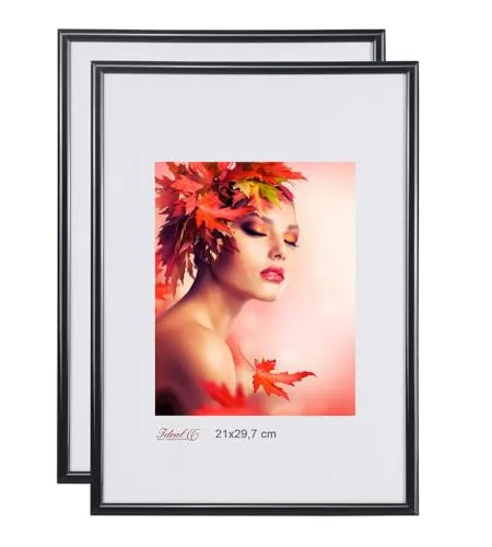 IDEAL TREND 2er 3er 5er Pack Bilderrahmen Kunststoff Lifestyle Foto Rahmen Collage KYOTO: Farbe: 2er Pack Schwarz | Format: 10x15