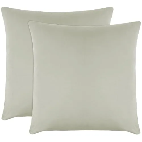 ZOLLNER 2er Set Feinjersey-Kopfkissenbezüge 100% Baumwolle, 80x80 cm, Grau