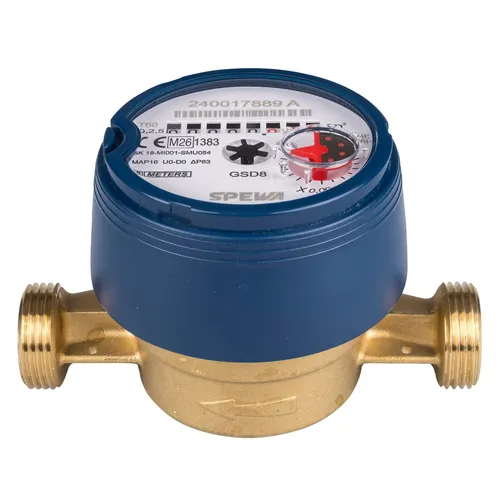 SPEWA Wasserzähler Kaltwasser 110 mm 3/4 Geeicht Q3 = 2,5 - Präziser Kaltwasserzähler mit drehbarem Zählwerk, integrierten Filtersieb und hoher Temperaturbeständigkeit bis 30°C - ideal für effiziente Wasserüberwachung.