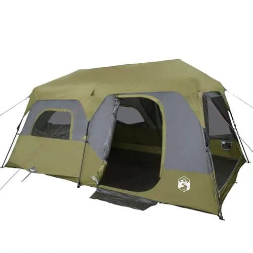 vidaXL Familienzelt - Campingzelt für 9 Personen, wasserdicht mit Quick-Release-System und Insektenschutz, ideal für Abenteuer im Freien