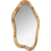 Kobolo Dekoobjekt Wandspiegel LENI aus Rattan - Deko-Objekte: Handgefertigter Wandspiegel aus 80% Glas und 20% natürlichem Rattan, ideal für einen stilvollen Akzent in jedem Raum.