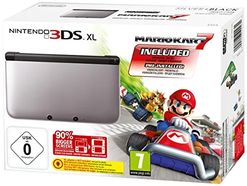 Nintendo 3DS XL - Konsole Silber/Schwarz inkl. Mario Kart 7