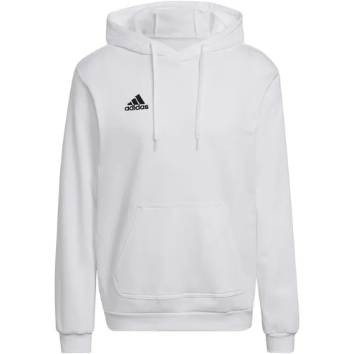 Adidas Entrada 22 Hoody - Weiss, bequem und umweltfreundlich - Sweatshirts, aus weichem Fleece mit Recycling-Anteil für eine bessere Ökobilanz, ideal für sportliche Aktivitäten und den Alltag.