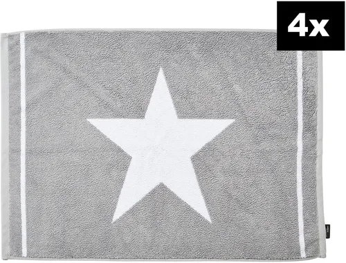 Done. Badematte "DAILY SHAPES Star 4er-Set", silberfarben, rechteckig 50x70cm - Verleihen Sie Ihrem Badezimmer mit dem 4er-Set Badvorleger aus hochwertigem Walk-Frottier einen neuen Look. Die dichte Baumwollstruktur sorgt für schnelle Trocknung und hohe Saugfähigkeit – ideal für den täglichen Einsatz.