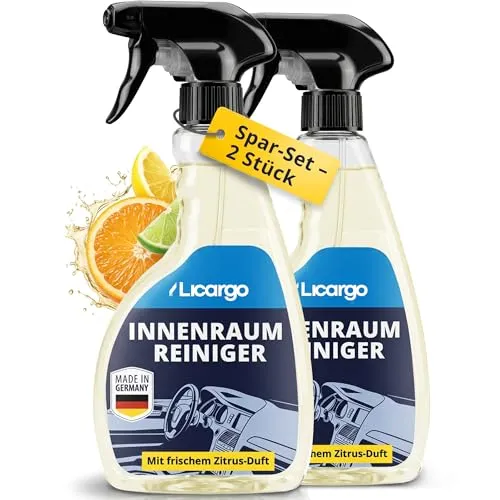 LICARGO Innenraumreiniger (2x 500ml) - Cockpit Reiniger pH neutral - porentiefe Reinheit für Kunststoff, Polster, Leder - Auto Innenraum, Cockpitpflege, Innenraumreiniger