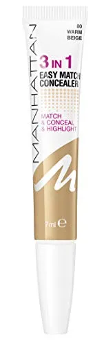 Manhattan 3in1 Easy Match Concealer 80 Warm Beige, 7 ml