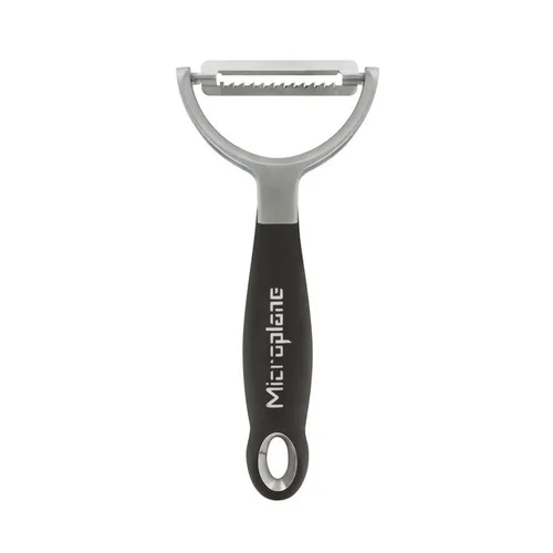 MICROPLANE Profi-Y Schäler Julienne Klinge - Schäler mit rasiermesserscharfer Edelstahlklinge für müheloses Schneiden von perfekten Julienne Streifen – ideal für kreative Küchenliebhaber.