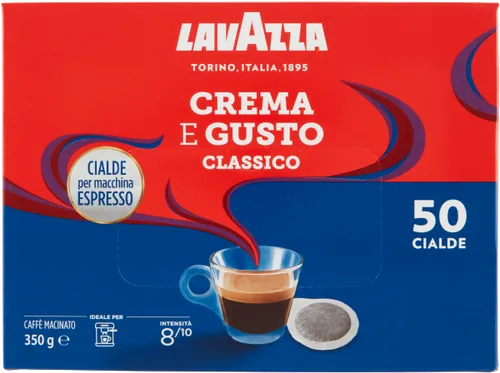 Lavazza Crema e Gusto Classico Kaffeepad 50 Stück - Kaffee mit intensivem Geschmack und cremiger Textur, perfekt für Espresso und Milchkaffee. Ideal für Kapselmaschinen, enthält 50 Pads für mehrere Tage Genuss.