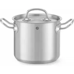 HENDI Kochtopf hoch mit Deckel 32L – Kitchen Line - Der HENDI Kochtopf (hoch) mit 32L ist ideal für Profiküchen und Zuhause. Mit innovativem, verkapseltem Sandwichboden für optimale Wärmeverteilung und hitzebeständigen Griffen. Spülmaschinenfest und für alle Herdarten geeignet.