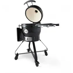 Maxima - Gastro Premium Kamado Grill 18 inch - Grill für Balkon & Terrasse, mit klappbaren Seitentischen, keramikbeschichtet für optimale Wärmehaltung und einfache Reinigung dank versenkbarem Aschenbecher.