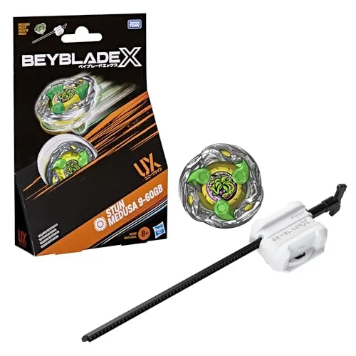 Hasbro Beyblade X Stun Medusa 9-60GB UX Starter Pack Set mit Takara Tomy Kreisel (Ausdauer-Typ) und Starter, Kampfkreisel Spiel, Spielzeug, ab 8 Jahren