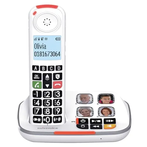 Swissvoice Combo+dect Xtra 2355 - DECT Festnetztelefon mit Anruferidentifikation, elegantes Design in Weiß für mehr Komfort