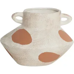 Beliani Blumenvase, Beige, Stein, Mode, 19 cm, Dekoration, Vasen, Keramikvasen