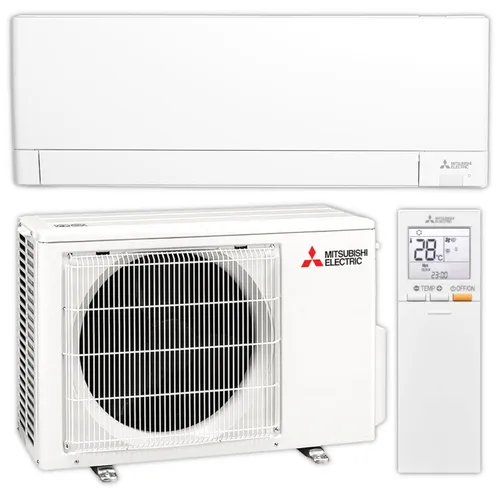 Mitsubishi Electric Split-Klimagerät MSZ-AY25VGKP + MUZ-AY25VG - Hochwertiges Klimagerät für ganzjährige Nutzung, ideal für Räume bis 30 m². Mit Invertertechnologie für effizientes Kühlen und Heizen sowie integrierter MELCloud-App-Steuerung.