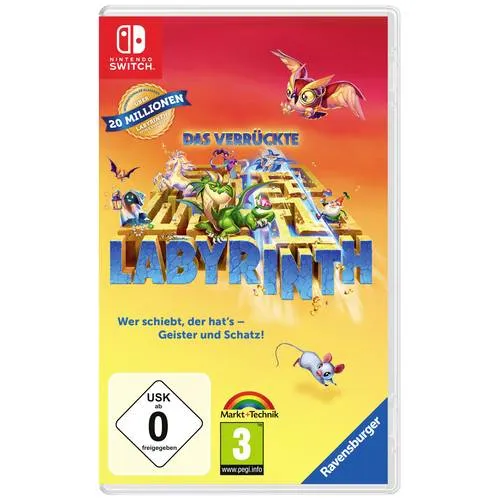 Markt+Technik Das verrückte Labyrinth Nintendo Switch - Konsolen-Spiel für Nintendo Switch, klassischer Brettspiel-Spaß seit über 35 Jahren mit neuem Design und lokalem Mehrspielermodus für bis zu 4 Spieler.