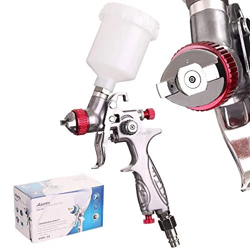 Auarita HVLP MINI Spritzpistole H-887, 1,2 mm - Druckluftzubehör für die professionelle Lackierung, mit HVLP-Technologie für bis zu 30% Materialersparnis und drei Einstellmodi für präzise Anwendung.