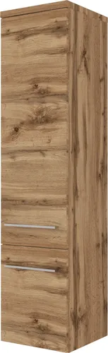 Held Möbel Midischrank Davos 30 cm Wotaneiche - Badezimmerschrank aus MDF/Spanplatte, modern und platzsparend mit 30 cm Breite, ideal für kleine Badezimmer und sorgt für Ordnung.