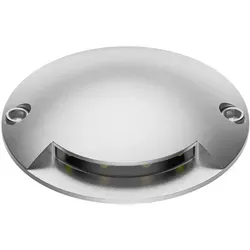 ledscom.de LED Bodenleuchte, Wegmarkierung BUNDA für außen, IP67, aluminium, rund, 70mm Ø, kaltweiß