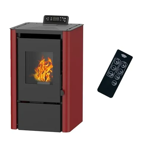 Anita Luft-Pelletofen 7,6 kW Bordeaux von Sannover - Kaminofen mit 7,6 kW Leistung, ideal für effiziente Heizung und gemütliche Wärme in Ihrem Zuhause.