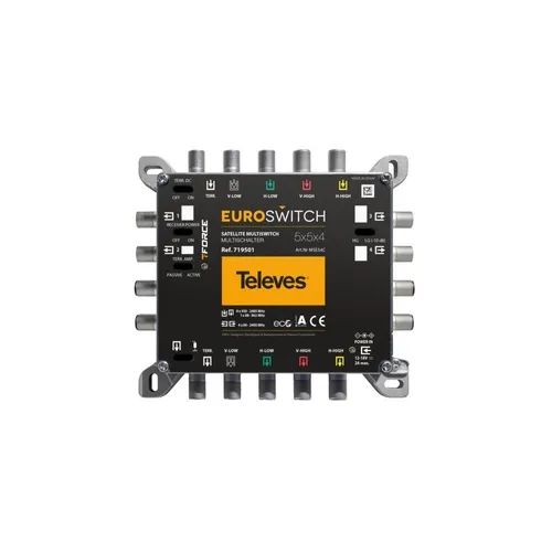 Televes Multischalter 5 in 4 MSE54C - Multischalter für den Empfang von bis zu 5 Satelliten, ideal für größere TV-Anlagen und hohe Signalqualität.